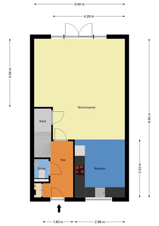 Floorplan - Binnenbaan 61, 4206 WK Gorinchem